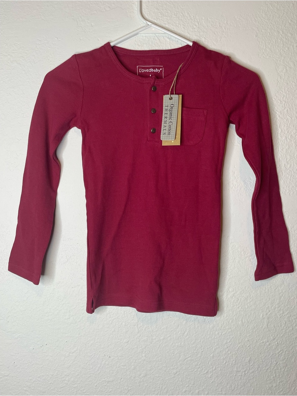 L'ovedbaby Kids' Long Sleeve Organic Cotton Thermal Henley Shirt